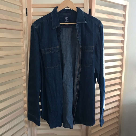 Denim Chambray Button-Up - Picture 1 of 5